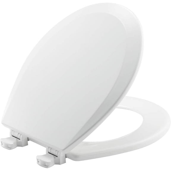 390 Toilet Seat with Easy Clean & Change Hinges, 1 Pack Round, Cotton White