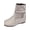 Gray, variant on Women's Suede Ankle Boots, Low Stacked Heel Slip On Booties, Comfortable Fall Winter Boots with Buckle Detail for Casual Dress