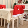 thumbnail image 6 of 4Set Christmas Chair Covers,Santa Claus Hat Slipcover Xmas Chair Back Cover for Christmas Dinning Room Decoration, 6 of 8