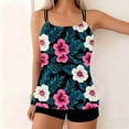 thumbnail image 6 of QQAMB Tankini Swimsuits Two Piece Tummy Control Bathing Suits Blouson Swim Tank Top with Boy Shorts Multicolor XL, 6 of 7