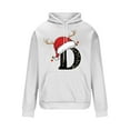 thumbnail image 4 of Yteetum Christmas Hoodies for Men Oversized Christmas Letter Print Drawstring Pullover Hooded Sweatshirts Mens Casual Christmas Graphic Print Loose Long Sleeve Hoodies Xmas Holiday Hooded Sweatshirt, 4 of 5