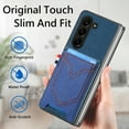 thumbnail image 6 of Allytechgroup Wallet Case for Samsung Galaxy Z Fold6, Galaxy Z Fold 6 Cover, Denim Design Stylish Back Cover Cards Holder Shockproof Bumper Slim Phone Case for Women Men, Blue, 6 of 7