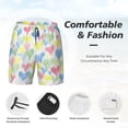 thumbnail image 5 of Sigee Hand Drawn Colored Hearts Print Mens Swim Trunks with Compression Liner Quick Dry Swim Stretch Beach Shorts with Pockets,S-3XL, 5 of 7