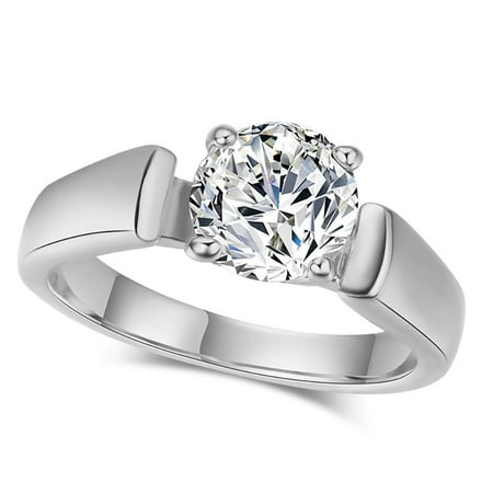 8mm Trillion Prong Ring Setting - Ginger Lyne Collection 8mm Solitaire 4 Prong Engagement Ring