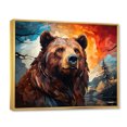 thumbnail image 2 of Designart "Geometric Majesty of Bears I" Animals Floater Framed Wall Art Print, 2 of 7