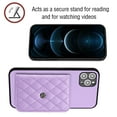 thumbnail image 4 of Allytech iPhone 12 Pro Case Wallet with Shoulder Strap, Luxury Back Cover for Girls Women PU Leather Shockproof Cards Holder Stand Magnetic Closure Phone Case for Apple iPhone 12 Pro, Purple, 4 of 9