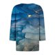 thumbnail image 5 of Fiudx Camisetas para Mujer Blusa de Manga 3/4 Corta Estampada a La Moda para Mujer, Blusa Informal con Cuello Redondo, 5 of 5