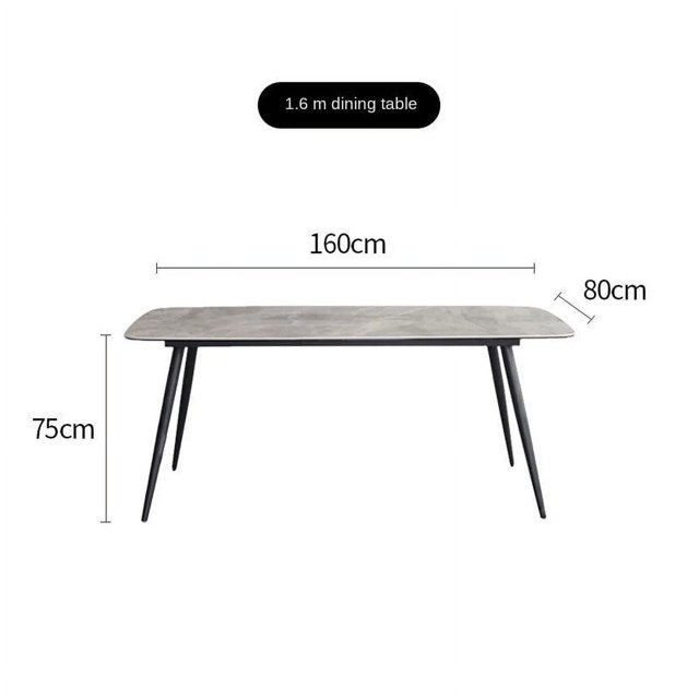 Italian light luxury rock slab dining table chair modern simple rectangular bright marble table My Lux Decor Round