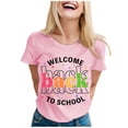 thumbnail image 1 of LUOGENLI T-shirts pour Femme pour Femmes T-shirts pour Dames à la Mode Rentrée des Classes Imprimé Manches Courtes Col Rond T-Shirt Tee T-shirts Femmes Blanc Vêtements d'Été S, 1 of 4