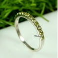 thumbnail image 2 of Shared Prong Peridot Wedding Band, 925 Silver August Birthstone Ring, Classic Wedding Ring, Gemstone Women Wedding Band, Valentines Day Gift, 2 of 2