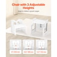 thumbnail image 3 of VEVOR Montessori Weaning Table and Chair Set, 3 In 1 Wooden Toddler Table and Chairs with Chalkboard, Adjustable Height Montessori Table for Ages 1-5, Ideal for Drawing, Reading, Eating - White, 3 of 9