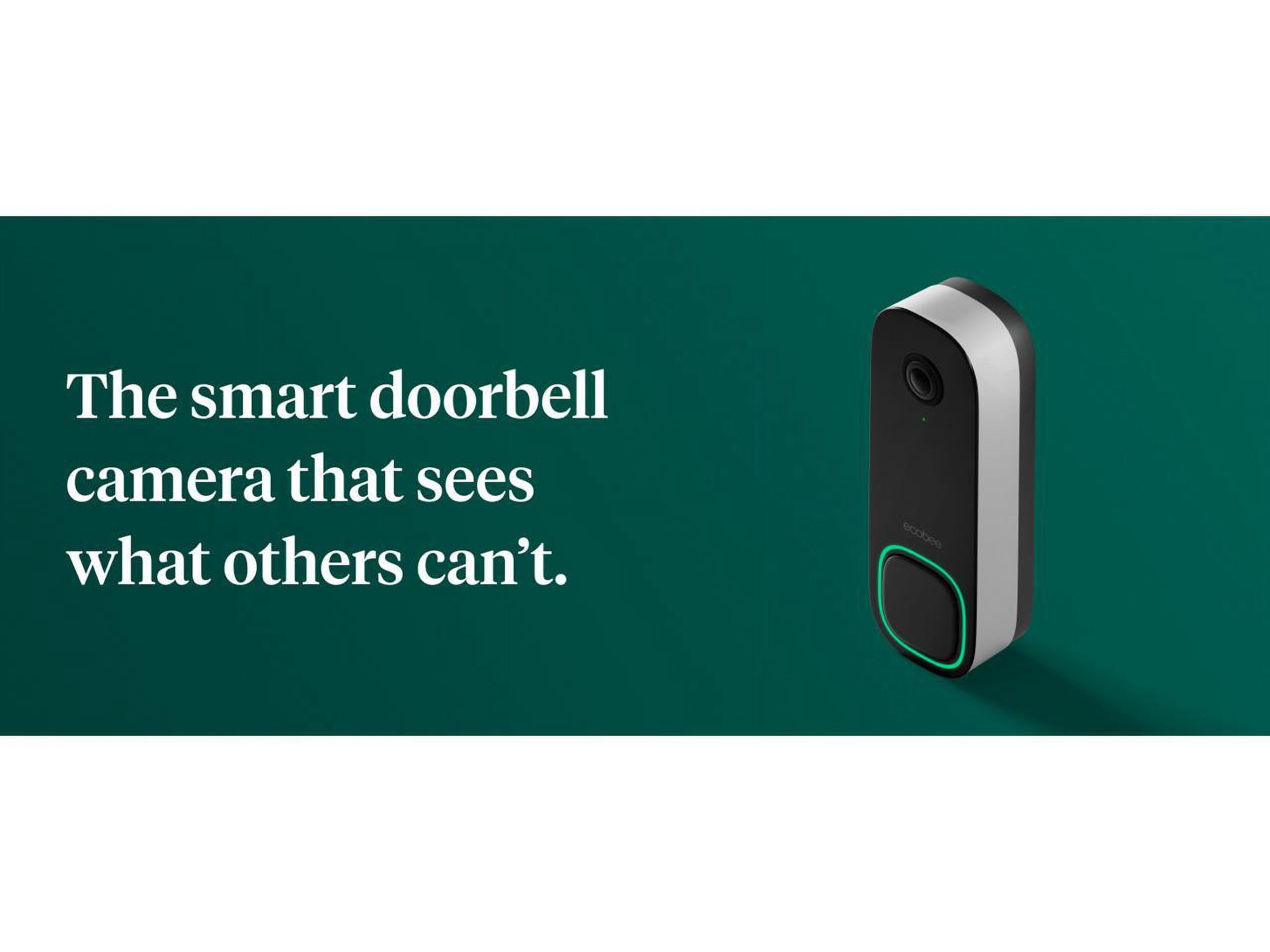 ecobee Night Vision 1080p Video Surveillance Cameras with Wired Smart Doorbell Camera, Black