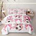 thumbnail image 2 of Erosebridal Girls Pink Bowknot Twin Quilt Set,Dreamy Princess Style Twin Coverlet Set For Football Girly,2-Piece, 2 of 7
