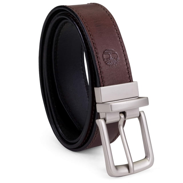 Timberland Cinturón de cuero clásico para hombre reversible de marrón a negro Marrón/negro 44