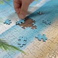 thumbnail image 4 of Ambesonne Beach Jigsaw Puzzle, Exotic Lagoon Sand Ocean, Heirloom-Quality Fun Activity for Family Durable Cardboard, 1000 pcs, Sand Brown Sky Blue, 4 of 5