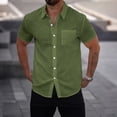 thumbnail image 4 of BUIGTTKLOP Mens Short Sleeve Shirts Cotton Casual Lightweight Button down Shirt Beach Vacation Summer Tops with Pocket, 4 of 6