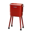 thumbnail image 3 of Cubo de basura con ruedas de doble capa resistente con A, ideal para la oficina, la cocina, Rojo, 3 of 9