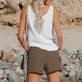 thumbnail image 5 of TRUBKH shorts for women athletic shorts for women drawstring shorts women linen shorts for women gauze shorts for women Casual High Waist Pants Straight Leg Sports Casual Loose Shorts Brown 4XL, 5 of 9