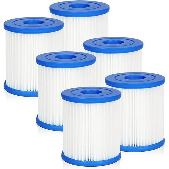 6 Pack Type I Pool Filter Cartridge, Hot Tub Spa Filters Replacement for Bestway Summer Waves Above Ground Pool Pump