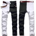 2023 Spring and Autumn New Stitching Jeans Fashion Trend Men‘s Micro