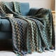 thumbnail image 1 of Xiao Hua Manta de sofá estilo bohemio, cálida y gruesa, suave y decorativa para sofá y sala de estar, color azul (130 x 230 cm), 1 of 3