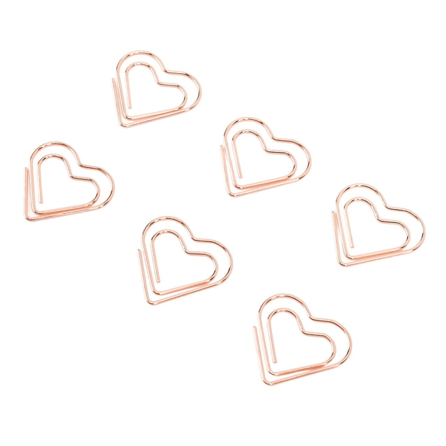 Heart Shaped Metal Paper Clips, Cute Portable Adorable Small Clips for Document Organization, with for Home, School, Office Use