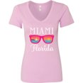 thumbnail image 3 of Inktastic Miami Florida Vacation Beach Trip Women's V-Neck T-Shirt, 3 of 5