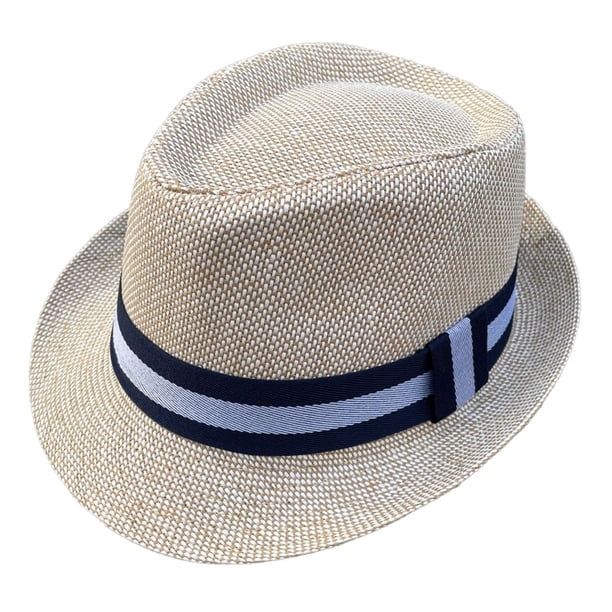 Sombrero de 56-58 cm de circunferencia para hombres y mujeres, sombreros para exteriores, sombreros de paja con protección solar, sombreros de jazz retro