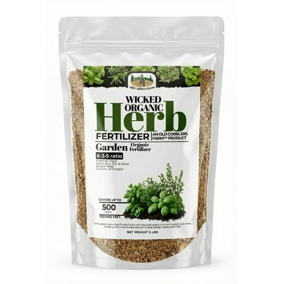 Old Cobblers Farmâ„¢ Wicked Organic Herb Fertilizer - All-Natural Plant Nutrients for Healthy Growth (5lbs/10lbs/15lbs/20lbs) (5lbs)