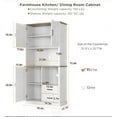 thumbnail image 2 of TROPOW Pantry Cabinet with 2 Drawers and Open Shelves, Tall Freestanding Kitchen Pantry Cabinet with Microwave Shelf, Kitchen Hutch for Dining Room, Kitchen, Living Room, White, 2 of 7