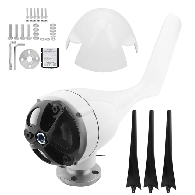 Wind Generator, Practical Electromagnetic/Yaw 3 Blades Wind Generator, Nylon Fiber Durable For -40 Degrees Celsius -80 Degrees Celsius Terraces White,Black,Blue