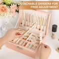 thumbnail image 3 of Jewelry Box Organizer for Women Girls 2 Layer PU Leather Travel Jewelry Storage Case with Lock and Removable Tray for Necklace Earrings Rings Bracelets Gift, Girlfriend Wife Ideal Gift, 3 of 7
