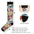thumbnail image 3 of FORMRS Womens Knee High Socks Casual Long Thick Travel Daily Wear, 1 Pair, Red Japanese Floral Pattern, 3 of 6