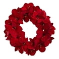 thumbnail image 4 of Nearly Natural 22" Amaryllis Wreath, 4 of 5