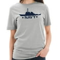thumbnail image 3 of Plus Size Navy Ship Graphic Design Unisex Short Sleeve Cotton Jersey T-Shirt - Heather Grey XL, 3 of 4