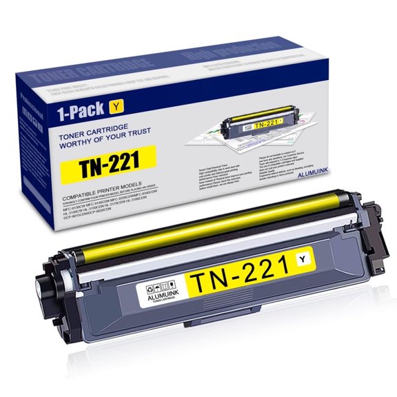 TN-221 1 Pack Yellow Toner Cartridge Compatible for Brother TN221 MFC-9130CW MFC-9330CDW Printer