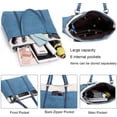 thumbnail image 5 of Tote Bag for Women Large Canvas Shoulder Purse for Travel Work Handbag Multi Pockets, 5 of 7