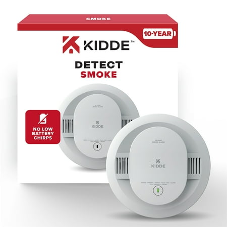 kidde 10-year sealed lithium battery-operated photoelectric smoke detector alarm, 5-inch