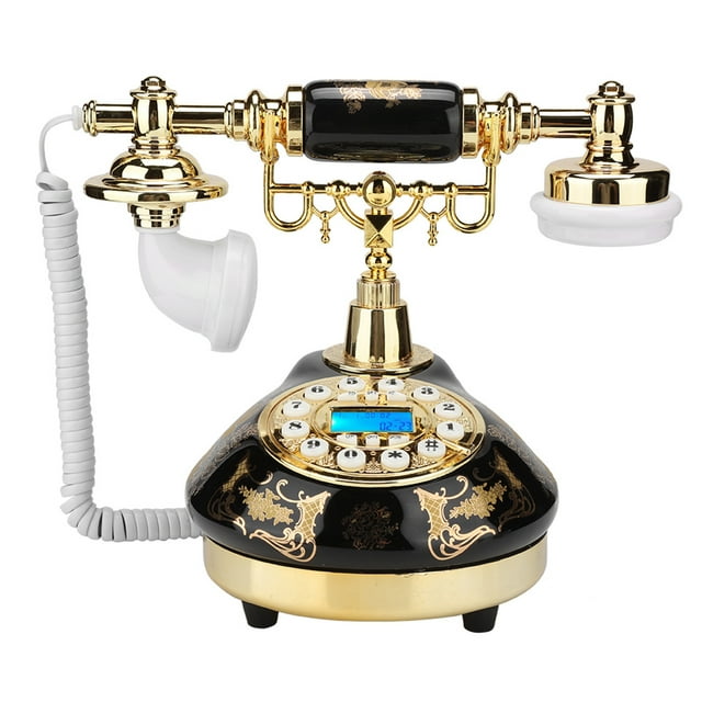 Teléfono con identificación de llamadas, MS-9107, teléfono Retro de cerámica, negro y dorado, teléfono decorativo para el hogar, muy recomendado