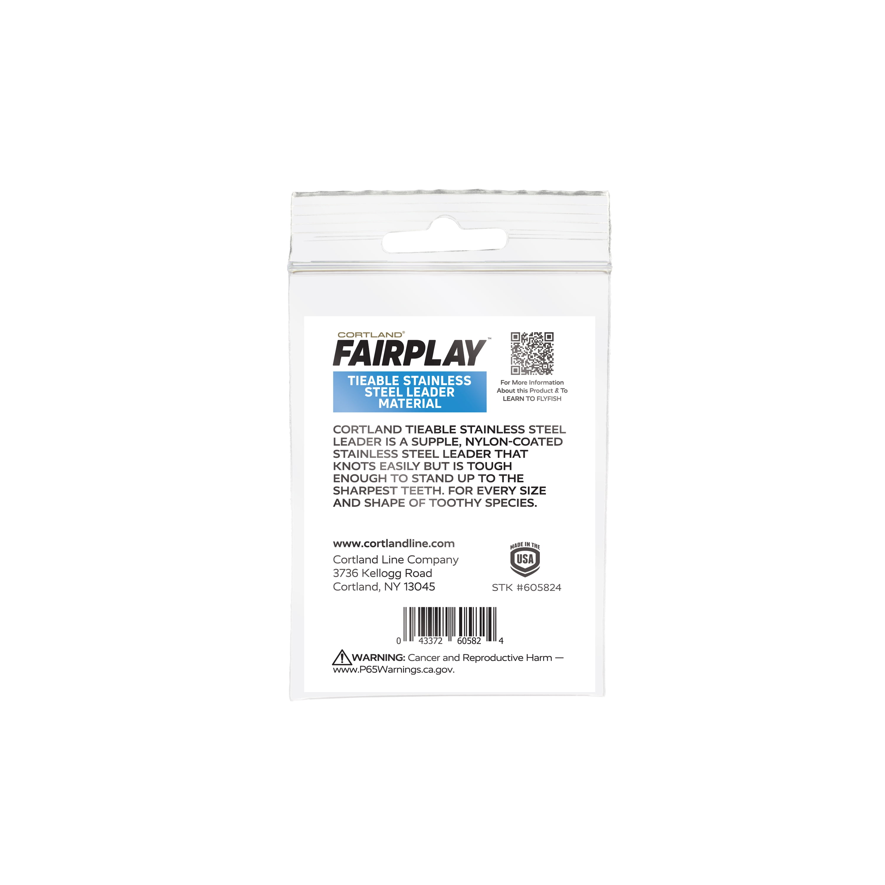 Cortland Fairplay Stainless Steel Tieable 20-Pound Test, 10 Foot Leader, 605824