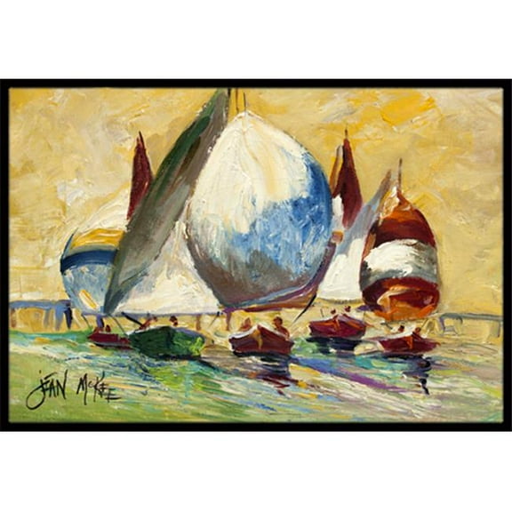 Bimini Sails Sailboat Indoor & Outdoor Mat- - 18 x 27 in.