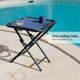thumbnail image 4 of Vineego 3 Pieces Zero Gravity Chair Patio Foldable Chaise Lounge Chairs 2 Beach Chairs and Table with Cup Holders,Blue, 4 of 8