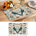 thumbnail image 6 of Summer Floral Animal Placemats Set of 6, Black Watercolor Parrot Non-Slip Place Mats Washable Table Mats for Kitchen Dining Table Decorations Indoor/Outdoor, 6 of 9