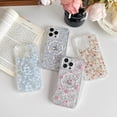 thumbnail image 4 of XUCP-for iPhone 13 Pro Case Compatible with MagSafe Clear Floral Pattern Design Cute for Girls Women Slim Magnetic Hard Back Shockproof Phone Case for iPhone 13 Pro,Blue Flowers, 4 of 4