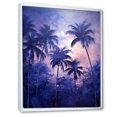 thumbnail image 2 of Designart "Mystical Impressions Of Indigo Palm Trees I" Palms & Palm Trees Floater Framed Wall Art Living Room, 2 of 5