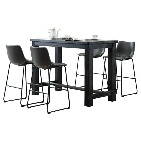 Roundhill Furniture Bronco 5 Piece Bar Height Dining Set
