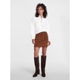 thumbnail image 3 of Scenario Women's and Women's Plus Waffle Knit Button Top with Long Sleeves, Sizes XS-4X, 3 of 6