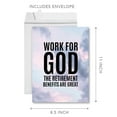 thumbnail image 3 of Koyal Wholesale Funny Jumbo Retirement Card With Envelope , Greeting Card,Work for God, Benefits Are Great, 3 of 4