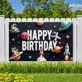 thumbnail image 5 of Yatrandify Astronaut Design Happy Birthday Banner Rocket Adventures Birthday Party Decorations for Kids Space Themed Indoor Outdoor Use, 5 of 7