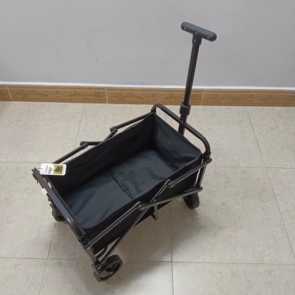 Janpear Trolleys [mobile carts] Folding Trolleys with Wheels, Black, Adjustable Handle